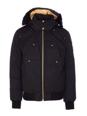 Moose Knuckles Black Bomber Jacket Gold Series AS IS